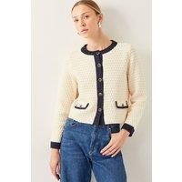 Nancy Smart Waffle Knit Cardigan Ivory