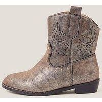 Monsoon Girls Brooke Cowboy Boots - Bronzed