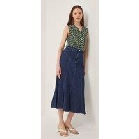 Fran Seam Denim Maxi Skirt Blue