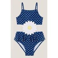 Monsoon Girls Amalfi Daisy Polka Dot Swimsuit - Blue