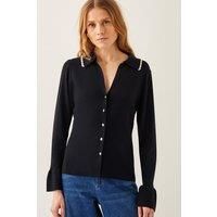 Bray Flute Sleeve Cardigan Black