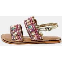 Accessorize Girls Flower Embellished Sandals - Multi