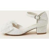 Monsoon Girls Lacey Floppy Bow Party Heels - Ivory