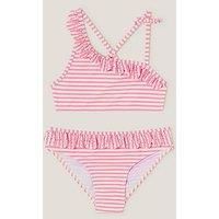 Monsoon Girls Stripe Ruffle Bikini Set - Orange