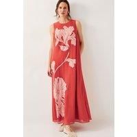 Kathleen Embroidered Maxi Dress Orange
