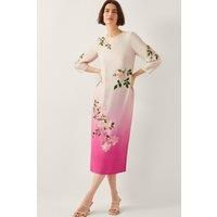 Monsoon Women's Felicity Ombre Midi Dress Pink | Size: 24