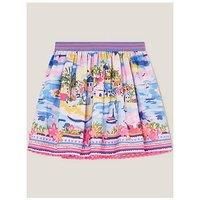 Monsoon Girls Resort Scene Skirt - Multi