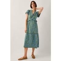 Bryony Print Jersey Midi Dress Green