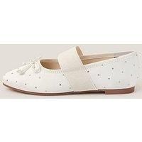 Monsoon Girls Gold Diamante Ballerina Shoes - Light Cream