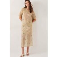 Sacha Embroidered Midi Skirt Gold