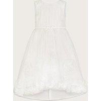 Monsoon Girls Josie 3D Rosette Dress - Light Cream