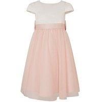 Monsoon Girls Satin Bridesmaid Dress - Pink