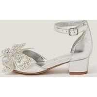 Monsoon Girls Sparkle Butterfly Heel Shoes - Silver
