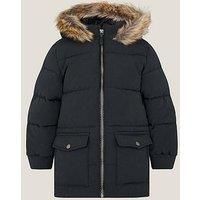 Monsoon Boys Padded Mid Length Padded Coat - Black