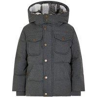 Monsoon Boys Padded Hooded Coat - Grey