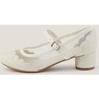 Monsoon Girls Annabelle Bow Princess Heel Shoes - Light Cream