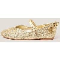 Monsoon Girls Sparkle Bow Ballerina Shoes - Gold