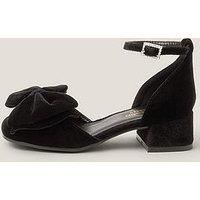 Monsoon Girls Velvet Bow Heeled Shoes - Black