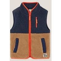 Monsoon Boys Colourblock Borg Gilet - Navy