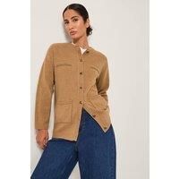 Monsoon Women's Bella Braid Pocket Cardigan Camel | Size: 2XL
