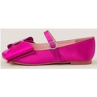 Monsoon Girls Bow Satin Ballet Flats - Pink