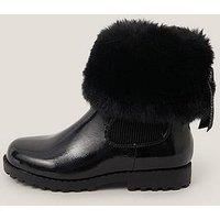 Monsoon Girls Faux Fur Chelsea Boots - Black