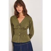 Monsoon Women's Suzy Fitted V-Neck Cardigan Green | Size: Small