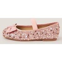 Monsoon Girls Bow Sequin Ballet Flats - Pink