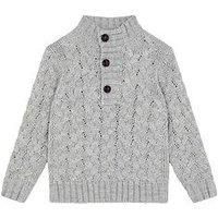 Monsoon Boys Cable Knitted Button Placket Jumper - Grey