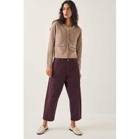 Monsoon Women's Evie Embellished Cardigan Mink in Brown | Size: Small