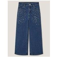 Monsoon Girls Sparkly Heatseal Jeans - Blue