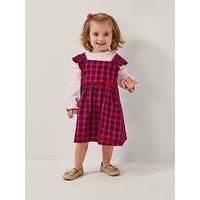 Monsoon Baby Girls Top & Tartan Pinafore Dress Set - Red