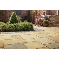 Marshalls Aluri Limestone Riven Rustic Ochre Paving Slab Mixed Size  11.2 m2 pack