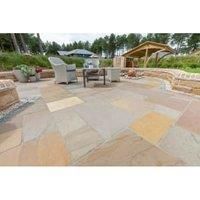 Marshalls Indian Sandstone Textured Brown Multi Circle Paving Kit - 6.34 m2 pack