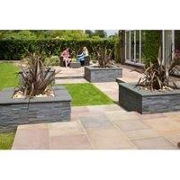 Marshalls Indian Sandstone Textured Brown Multi Paving Slab 845 x 560 x 15-25mm - Pack of 37