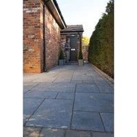 Marshalls Indian Sandstone Textured Grey Multi Paving Slab 560 x 560 x 25 mm - 20.1 m2 pack