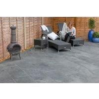 Marshalls Casarta Slate Textured Black Paving Slab Mixed Size - 17.79 m2 pack