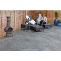 Marshalls Casarta Slate Textured Black Paving Slab 800 x 400 x 20 mm  16m2 pack