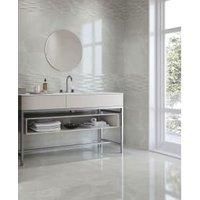 Wickes Boutique Bukan Silver Structure Ceramic Wall Tile - 600 x 300mm