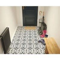 Wickes Melia Charcoal Patterned Ceramic Wall & Floor Tile 200 x 200mm