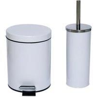 Croydex 3 Litre White Bin & Toilet Brush with Holder