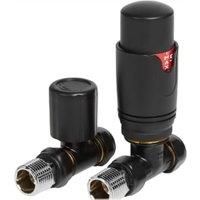 Wickes Straight Themostatic Radiator & Lock Shield Valves  Anthracite