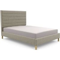 Latitude Run Premium Beaumere Upholstered Bed Frame Oatmeal/Wool Small Single (2'6)