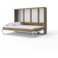 Ebern Designs Bathford Murphy Bed Oak Country/White Gloss Double (4'6)