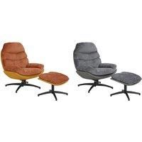Boucle Swivel Leisure Chair With Footstool - 2 Colours!