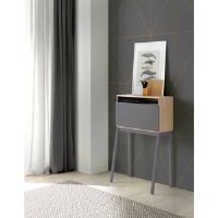 Ebern Designs Wilcox Desk Grey/Light Oak 117cm H X 75cm W X 71.5cm D