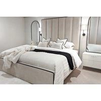 Emma Monochrome Accent Piping Bed With Optional Mattress - 4 Sizes