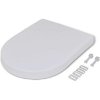 Belfry Bathroom Chrysanthe Soft Close D Shaped Standard Toilet Seat White 48cm W X 35cm D