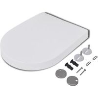 Belfry Bathroom Dunnygarran Soft Close D Shaped Standard Toilet Seat white 3.65 W x 46.0 D cm