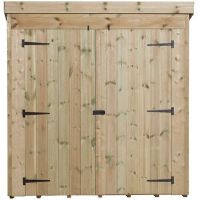 Empire Sheds Ltd 7 ft. W x 4 ft. D Solid Wood Tongue & Groove Pent Garden Shed Natural